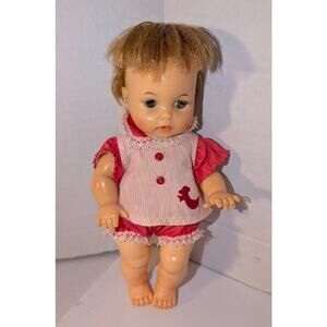 Vintage Ideal doll baby Tearie Dearie 9 Inch 1964 Vinyl Drink-n-wet BW9